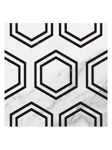 EXA – гранитогрес с хексагонови мотиви и мраморен дизайн