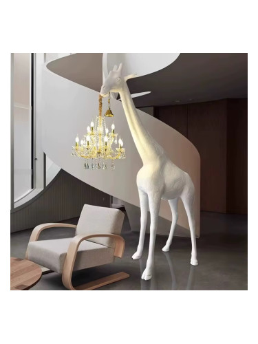 Стояща лампа Жираф бял F9125