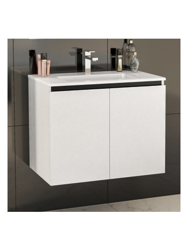 Шкаф за баня TENSO с порцеланова мивка и две вратички