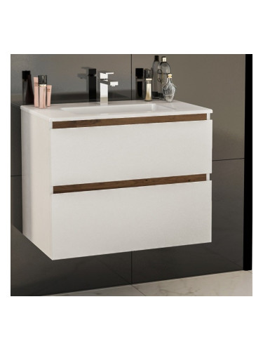 TENSO шкаф за баня с порцеланова мивка и 2 чекмеджета