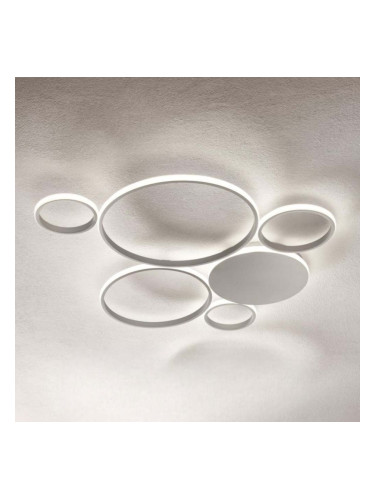 Сребрист LED плафон Ondaluce Pois, led 68w, 4000k, 6800lm, PL.POIS/SILV4000GR