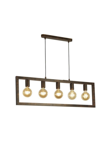 Полилей Oblong в рустикален стил, кафяво, Searchlight, 5xE27