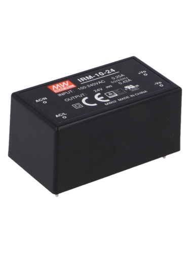 Импулсно захранване IRM-10-24, 24VDC, 0.42A, 10.08W, IP20, MEAN WELL