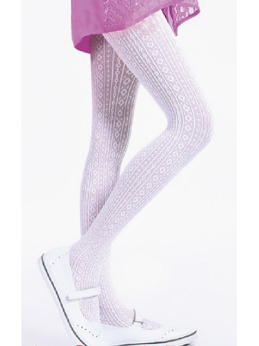 Луксозен фигурален чорапогащник в екрю и розово 120 DEN