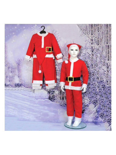 Детски коледен плюшен комплект за момче в червено