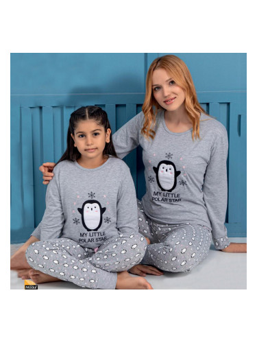 Детска пижама с дълъг ръкав в сиво 934543