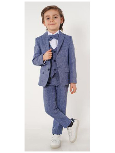Официален детски костюм за момче от 5 части в светлосиньо