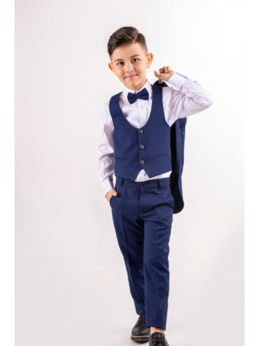 Официален костюм за момче от 5 части със сако в тъмносиньо 3330110299