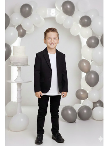 Спортно-елегантен комплект за момче от 3 части-тениска с къс ръкав в б