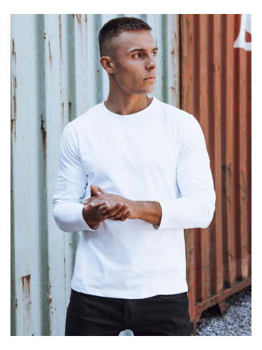 Мъжка бяла тениска с дълъг ръкав