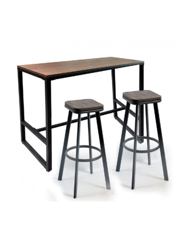 Бар маса Мебели Богдан модел 11-Barsi BM, размер: 120/48/103.5 см, цвят: дъб/черен, материал: МДФ/ боядисан метал