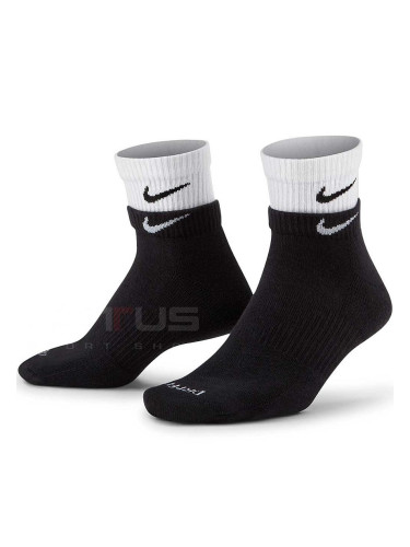 ЧОРАПИ NIKE EVERYDAY PLUS CUSH ANKLE 1PR - DOUB BLACK/WHITE