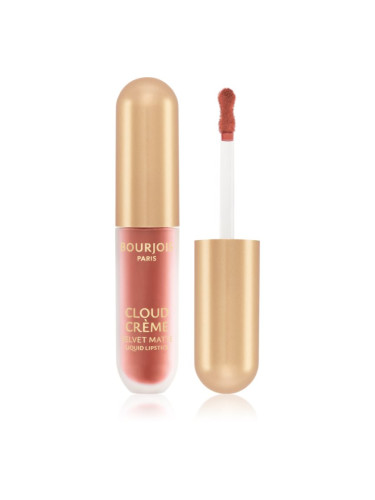Bourjois Cloud Crème Velvet Matte ултра матиращо течно червило цвят 06 Passion Peach 3.1 мл.