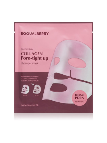 EQQUALBERRY Collagen Pore-Tight Up Hydrogel Mask платнена маска със стягащ ефект с гел текстура 30 гр.