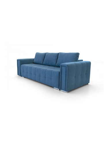 Разгъваем диван Мелбърн, тройка с подлакътници, тъмносин, Verona