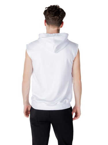 Мъжки бял суитшърт без ръкави