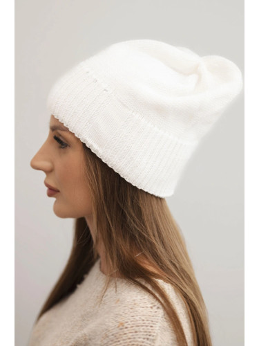 Kesi Women's winter hat with wool and delicate embellishment white