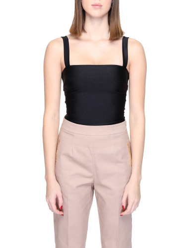 Черен топ с квадратно деколте