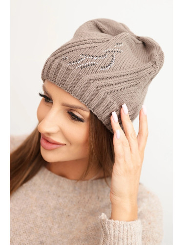 Kesi Women's winter hat with wool in a loose fit K442 cappuccino