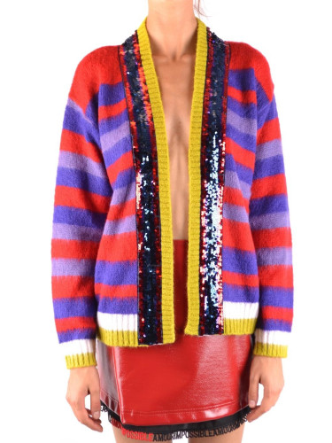 Пинко цветен раиран кардиган