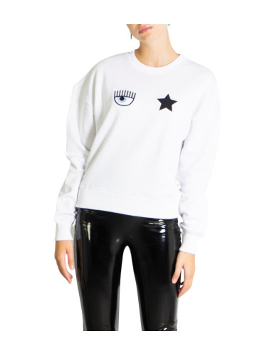 Бял суитшърт с щампа Chiara Ferragni