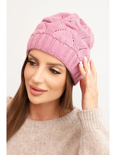 Kesi Women's winter hat with wool in a structured weave K432 light purple