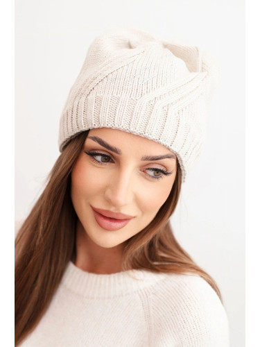 Kesi Women's winter cap with wool and stud embellishment K480 beige