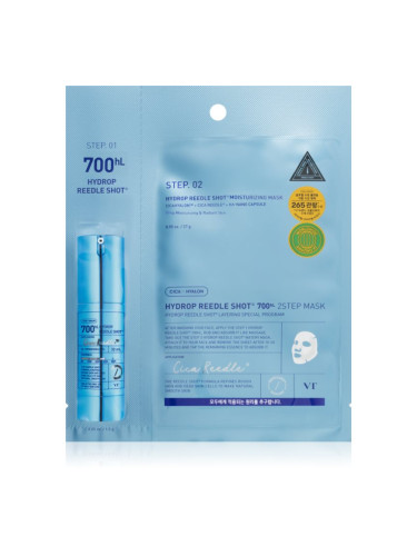 VT Cosmetics Hydrop Reedle Shot 700hL 2 Step Mask хидратираща в дълбочина маска за двуфазно третиране на кожата на лицето 28.5 гр.