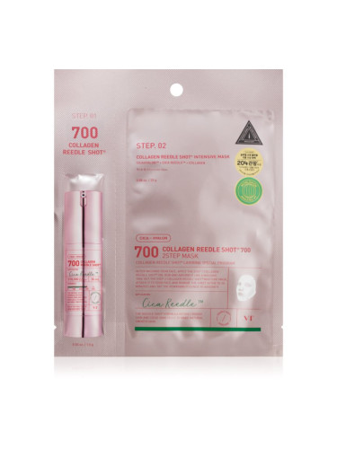 VT Cosmetics Collagen Reedle Shot 700 2-Step Mask маска с лифтинг и стягащ ефект за двуфазно третиране на кожата на лицето 28.5 гр.