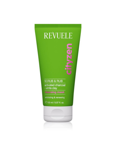 Revuele Cityzen Scrub & Rub ексфолираща прочистваща маска за лице с активен въглен 150 мл.