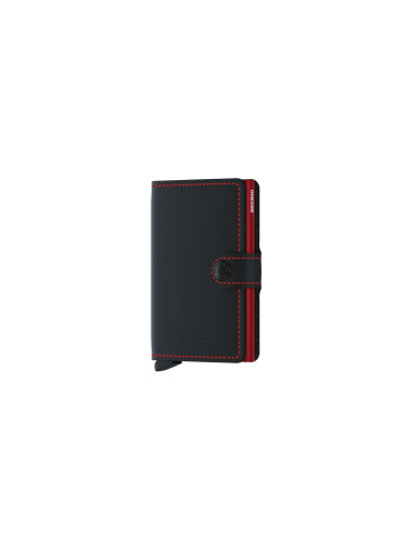 Secrid Miniwallet Matte Black & Red Unisex - Портфейли Secrid - Черен - MM-Black-Red-One-size - Size: One size