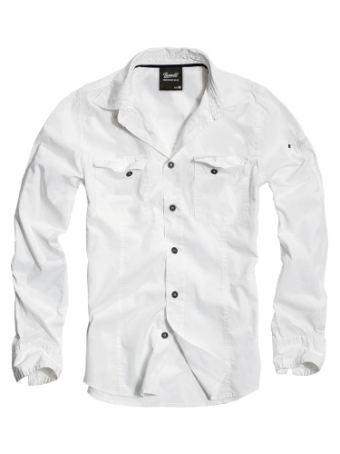 Мъжка риза в бял цвят Brandit Slim Fit white