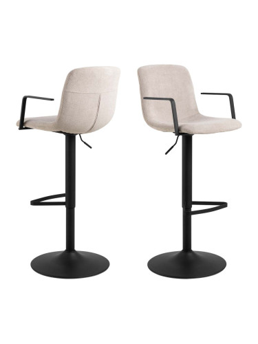 БАР СТОЛ С АМОРТИСЬОР И ОБЛЕГАЛКА ПАБЛО 45/40.5/96-117 СМ В БЕЖОВО И ЧЕРНО