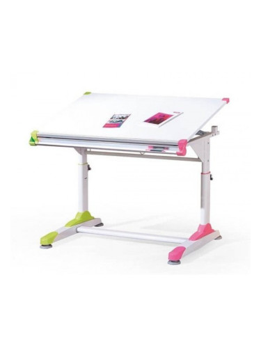 Регулируемо бюро Memo.bg модел BM Sesil White, MDF и масив лак, Бял