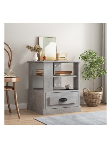 Sonata H Странична маса, бетонно сива, 50x50x60 см, инженерно дърво