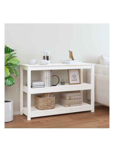 Sonata H Конзолна маса бяла 110x40x74 см борово дърво масив