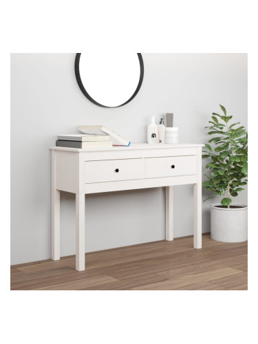 Sonata H Конзолна маса бяла 100 x 35 x 75 см борово дърво масив