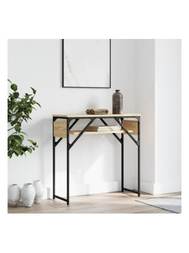 Sonata H Конзолна маса с рафт, дъб сонома, 75x30x75 см, инженерно дърво