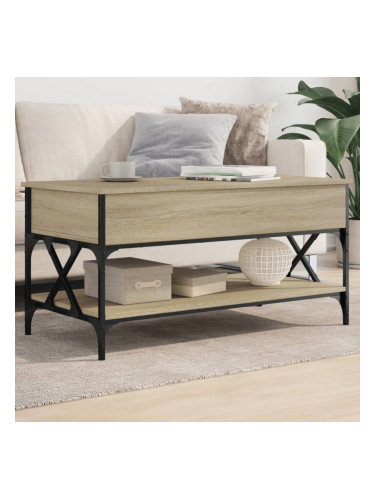 Sonata H Кафе маса, сонома дъб, 100x50x50 см, инженерно дърво и метал