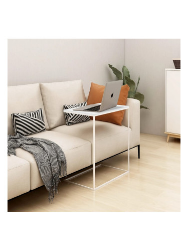 Sonata H Странична маса, бяла, 55x35x66 см, инженерна дървесина