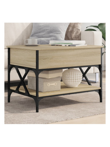 Sonata H Кафе маса, сонома дъб, 70x50x50 см, инженерно дърво и метал