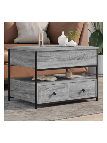 Sonata H Кафе маса, сив сонома, 70x50x50 см, инженерно дърво и метал