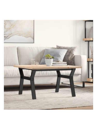 Sonata H Кафе маса Y-образна рамка 80x80x45,5 см бор масив и чугун
