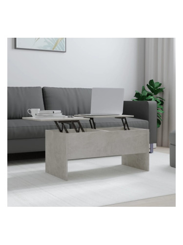 Sonata H Маса за кафе, бетонно сива, 102x50,5x46,5 см, инженерно дърво