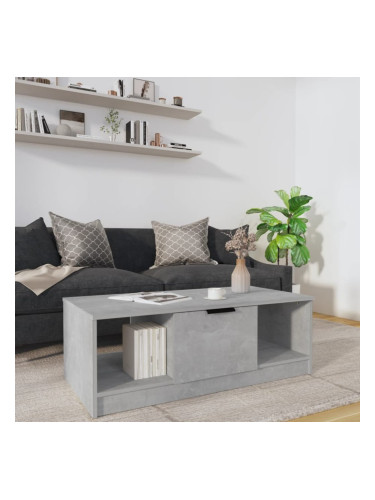 Sonata H Маса за кафе, бетонно сива, 102x50x36 см, инженерно дърво