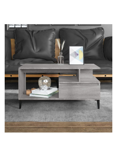 Sonata H Маса за кафе, сив сонома, 90x49x45 см, инженерно дърво