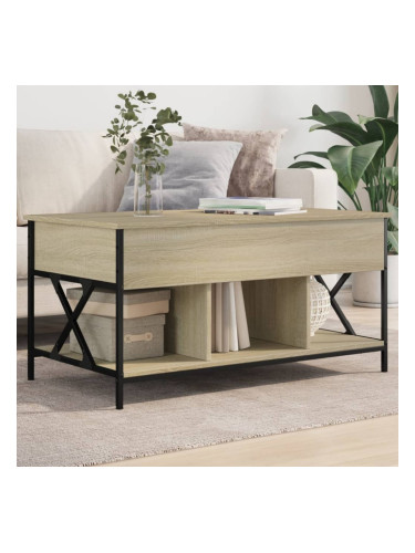 Sonata H Кафе маса, сонома дъб, 100x55x50 см, инженерно дърво и метал