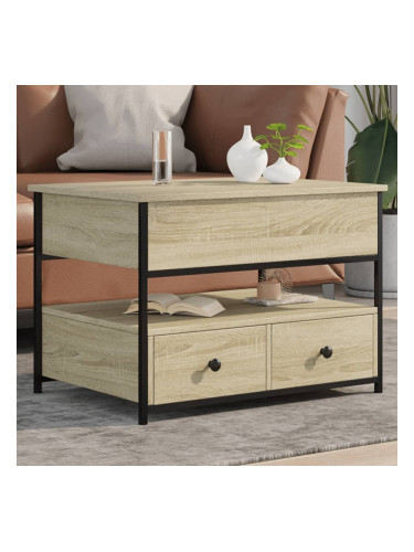 Sonata H Кафе маса, сонома дъб, 70x50x50 см, инженерно дърво и метал