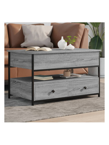 Sonata H Кафе маса, сив сонома, 85x50x50 см, инженерно дърво и метал