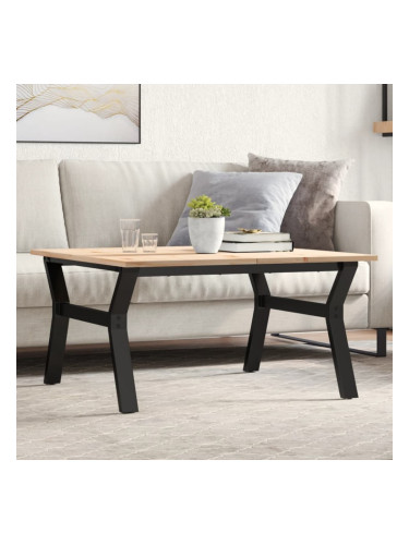 Sonata H Кафе маса Y-образна рамка 90x90x45 см бор масив и чугун
